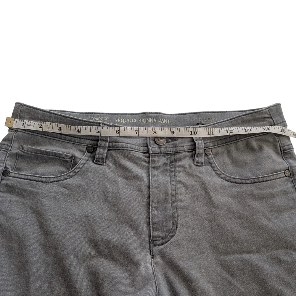 Toad&Co Sequoia Skinny Pants Womens 6 Gray Organic Cotton Stretch Slim‎ Jeans